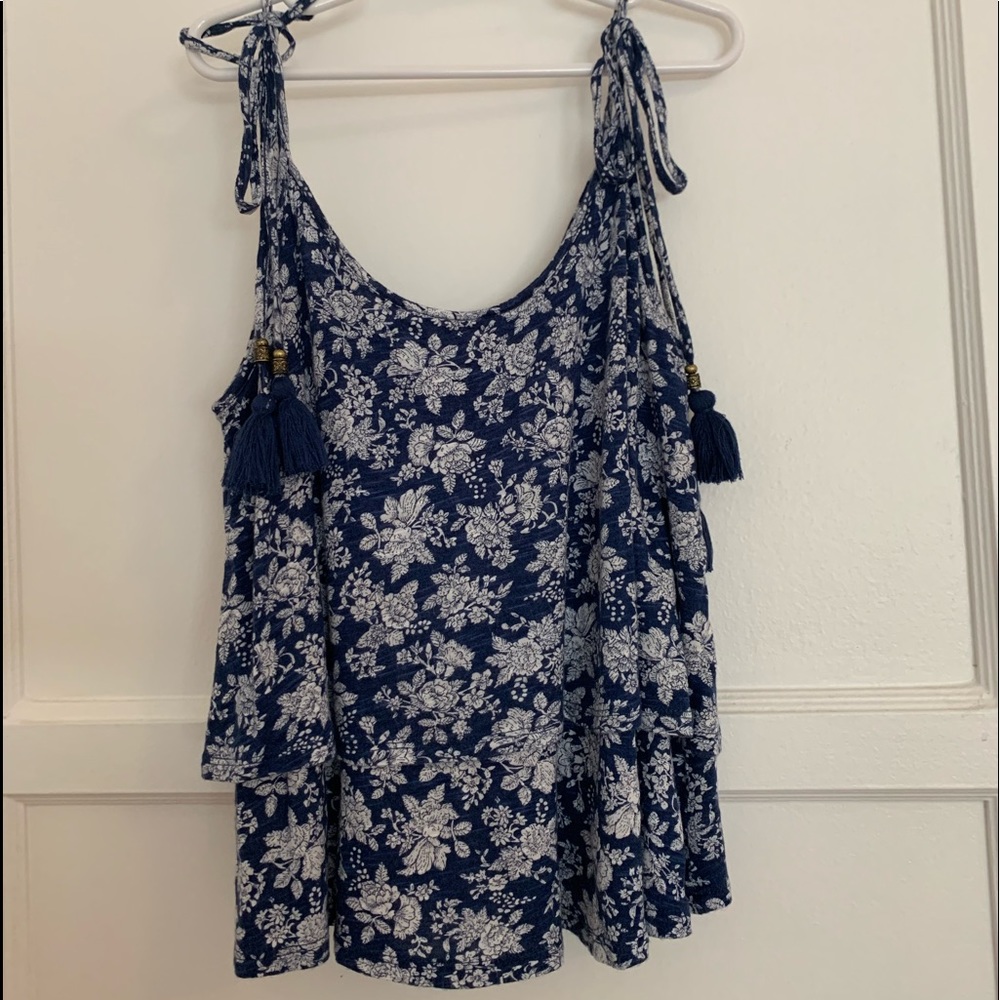 FOREVER 21 blouse with tassel ties